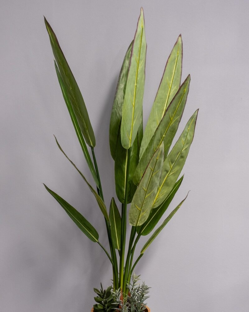 Konstgjord Heliconia krukväxt med Melaminkruka - 90 cm Höjd - Bild 5