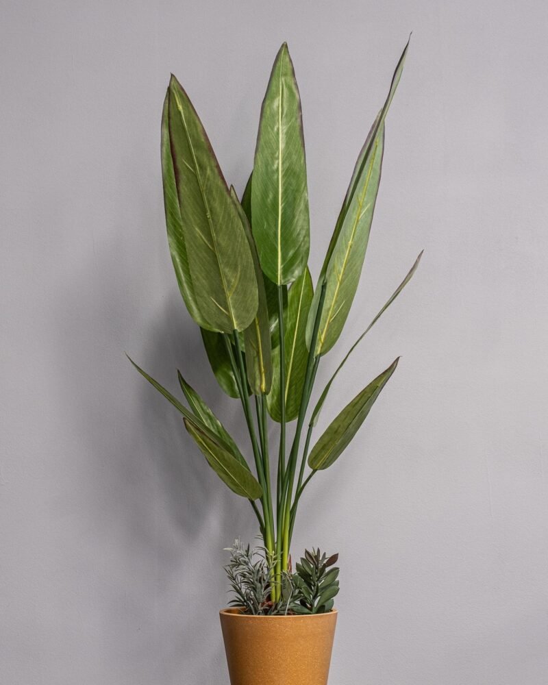 Konstgjord Heliconia krukväxt med Melaminkruka - 90 cm Höjd - Bild 3