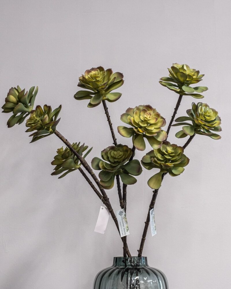 Konstgjord Lotusblomma Grön – Naturtroget Bladverk 79 cm - Bild 2